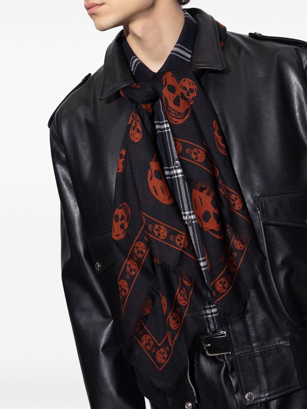 Alexander McQueen
sciarpa con stampa di teschi