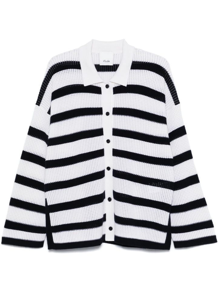 ALLUDE - cardigan a righe con bottoni