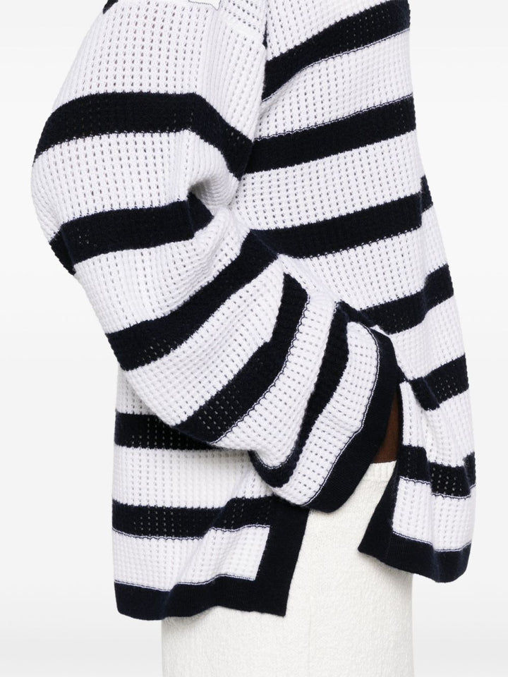 ALLUDE - cardigan a righe con bottoni