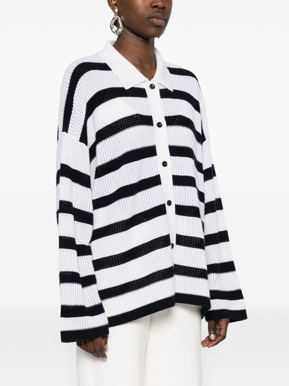 ALLUDE - cardigan a righe con bottoni