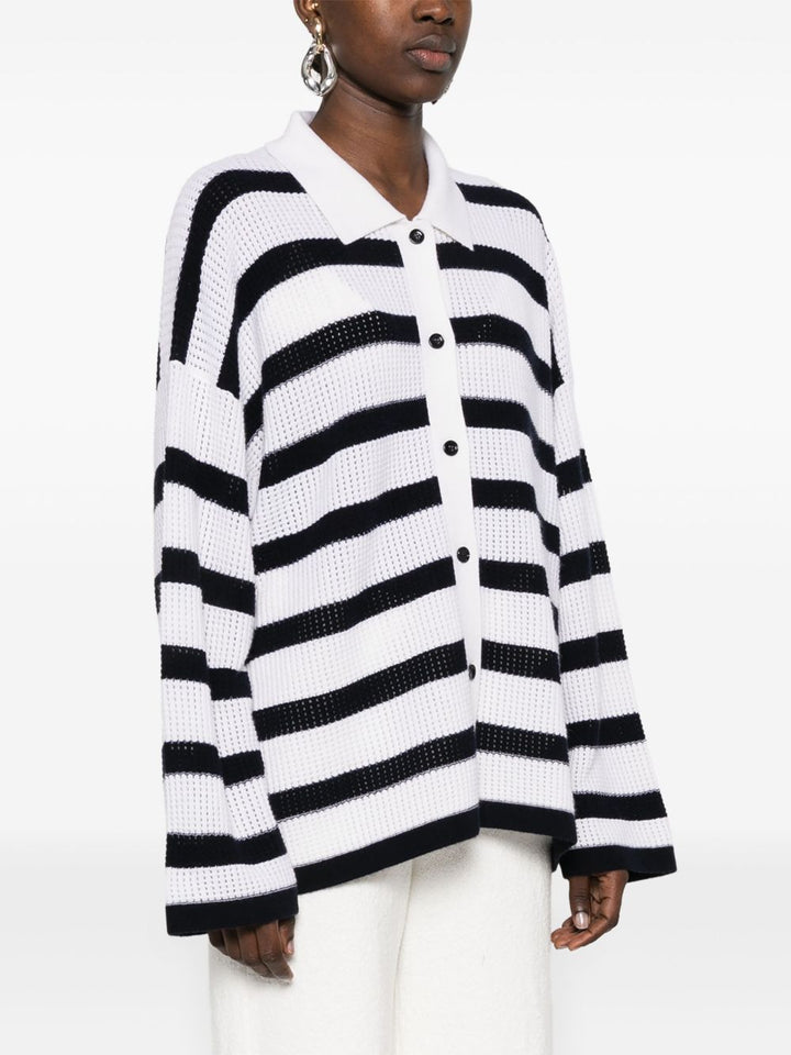 ALLUDE - cardigan a righe con bottoni