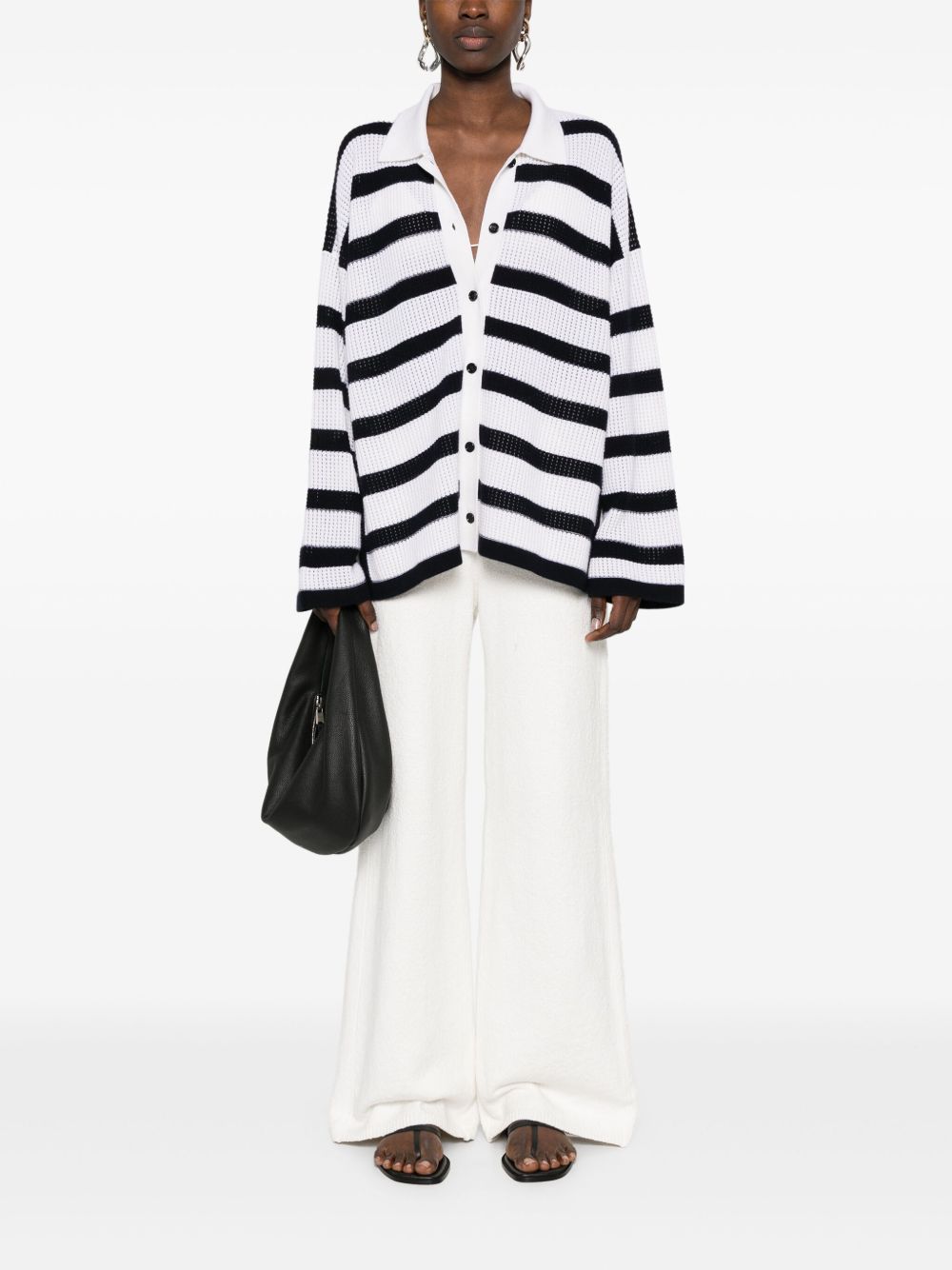 ALLUDE - cardigan a righe con bottoni