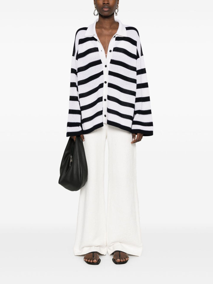 ALLUDE - cardigan a righe con bottoni
