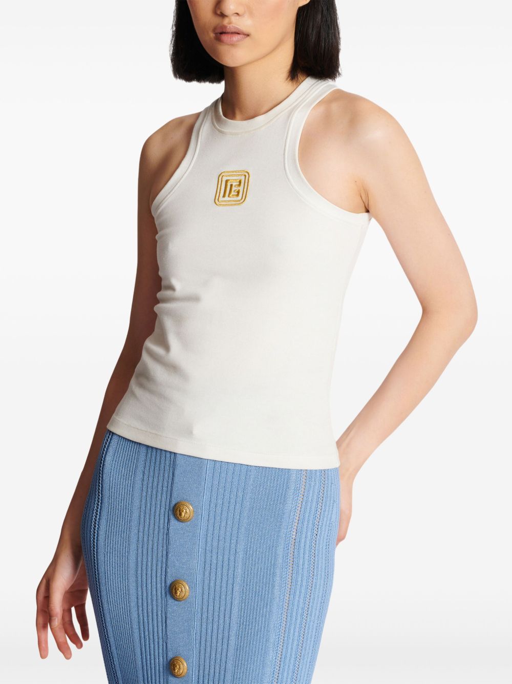 Balmain
Canotta con ricamo PB