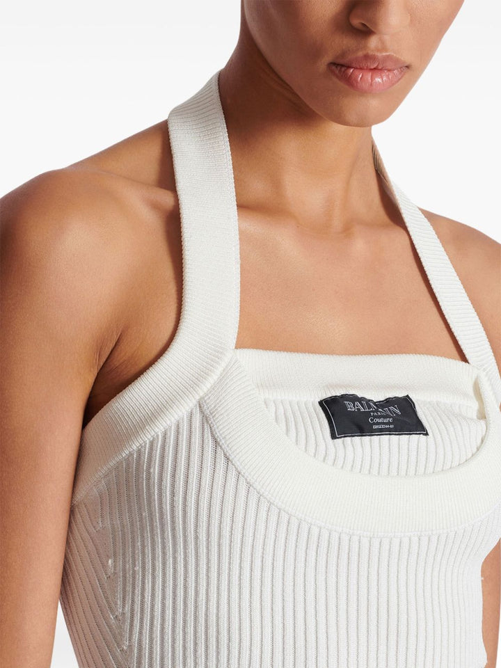 Balmain
Top con scollo all'americana