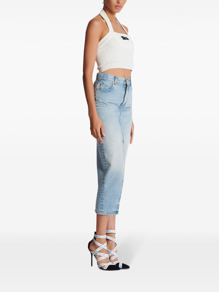 Balmain
Top con scollo all'americana