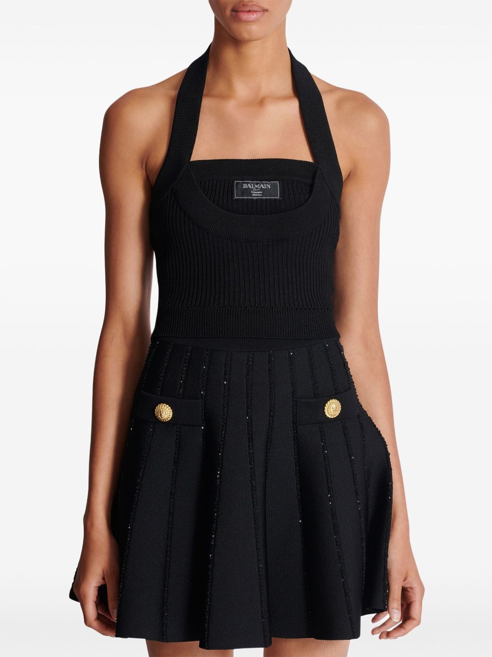 Balmain
Top con scollo all'americana