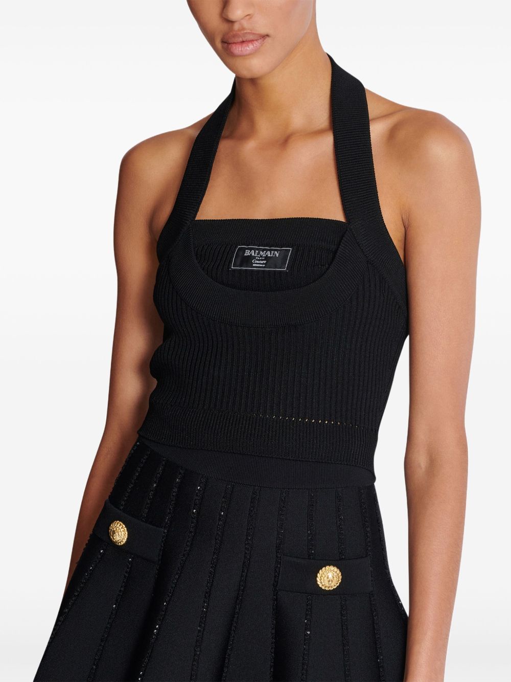Balmain
Top con scollo all'americana