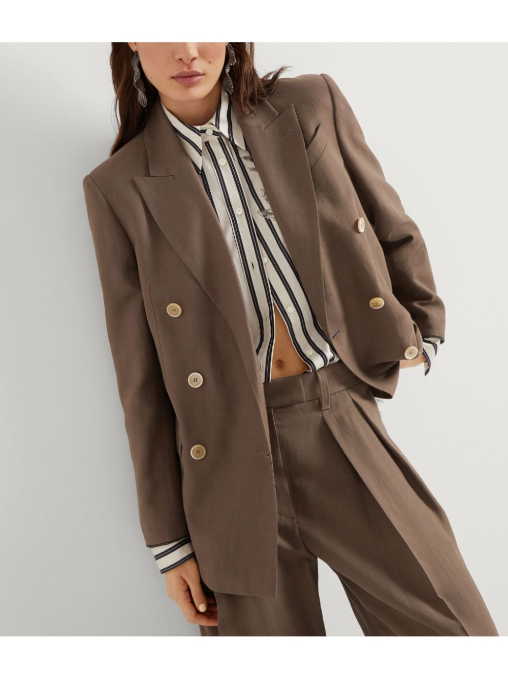 Brunello Cucinelli
Blazer in twill con dettaglio Monili