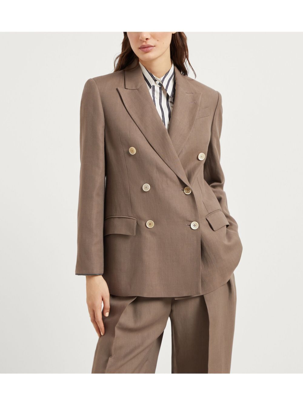 Brunello Cucinelli
Blazer in twill con dettaglio Monili