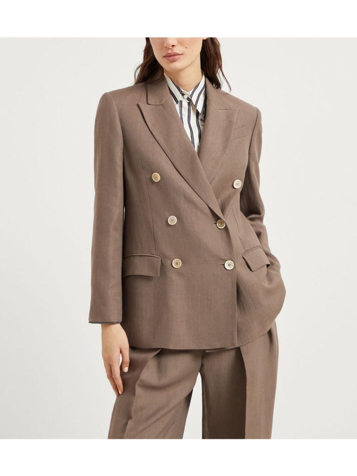Brunello Cucinelli
Blazer in twill con dettaglio Monili