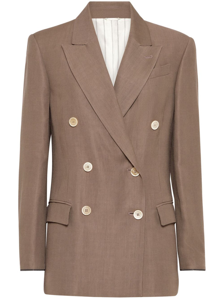 Brunello Cucinelli
Blazer in twill con dettaglio Monili