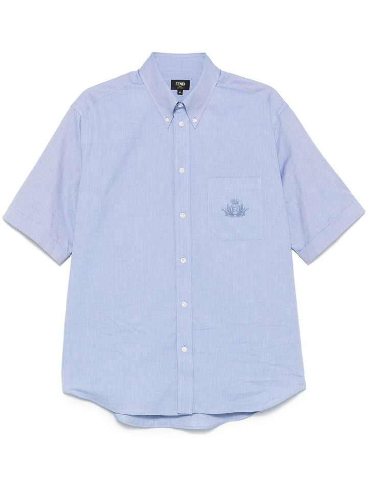 Fendi,
Camicia in Oxford azzurro