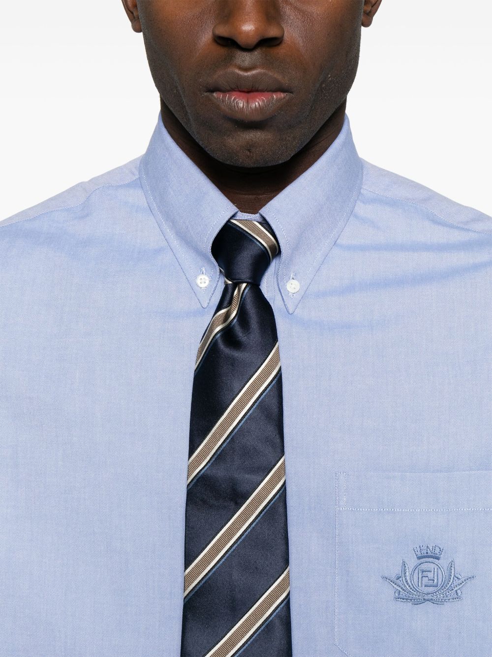 Fendi,
Camicia in Oxford azzurro