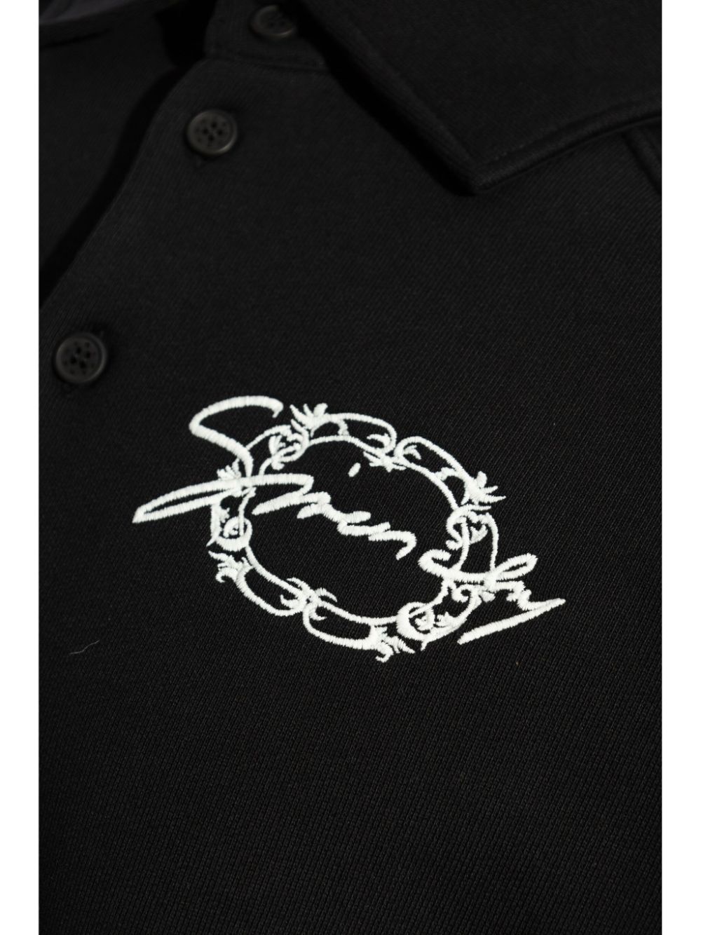 Felpa stile polo in tessuto garzato con medaglietta GIVENCHY