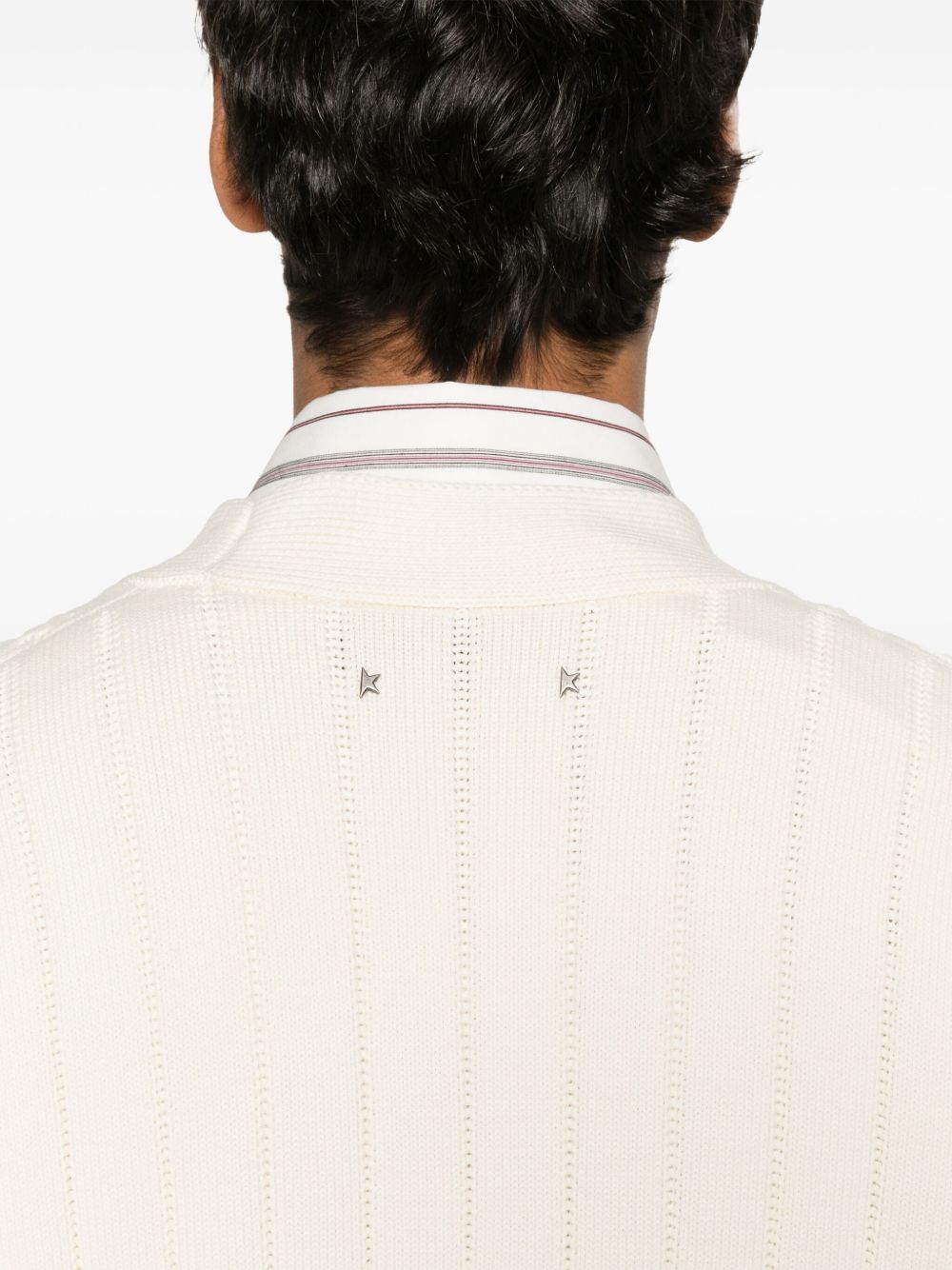 Golden GooseCardigan in cotone con lavorazione a trecce