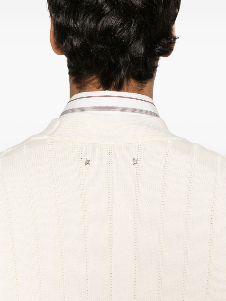 Golden GooseCardigan in cotone con lavorazione a trecce