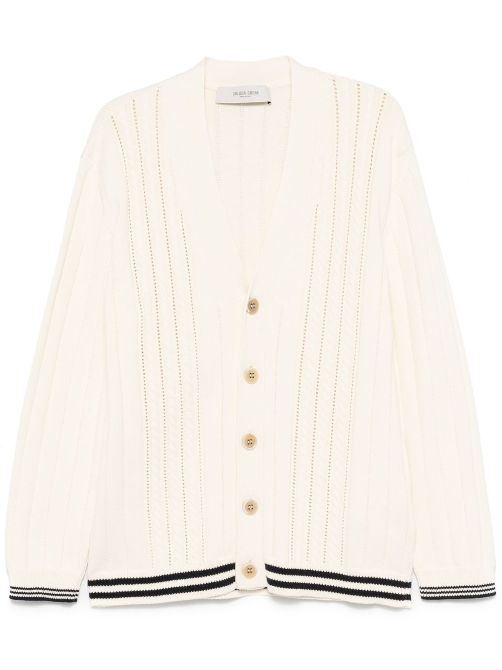 Golden GooseCardigan in cotone con lavorazione a trecce