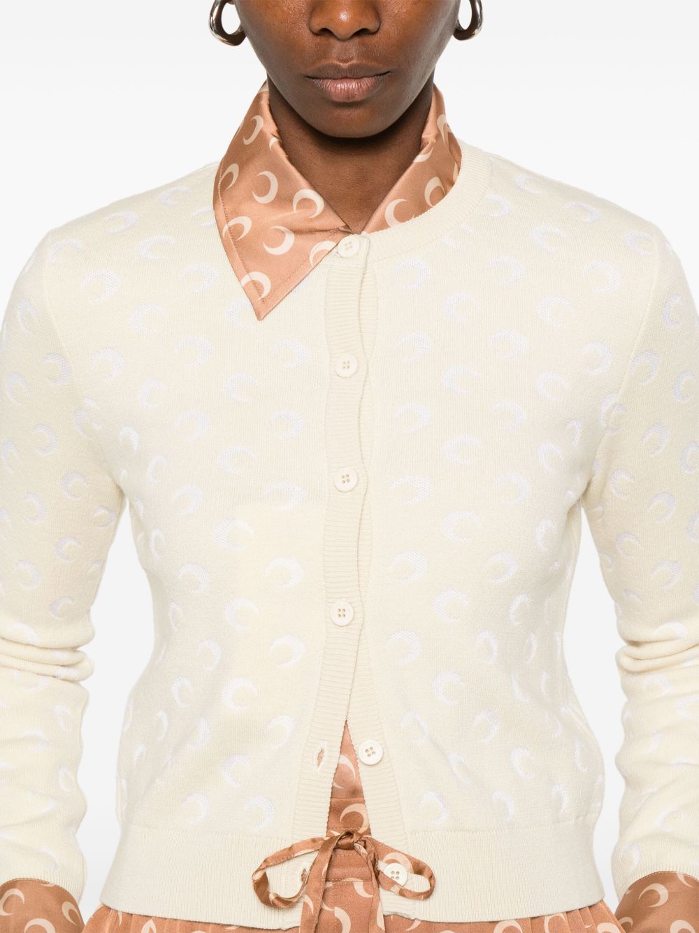 Marine Serre
Cardigan con motivo luna jacquard