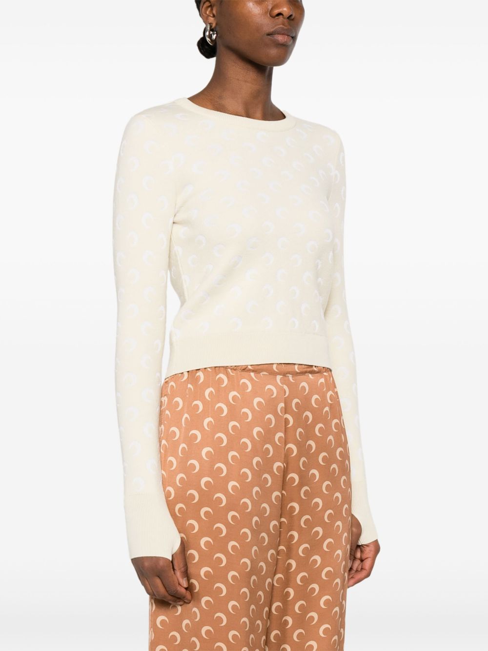 Marine Serre
Maglione con motivo Moon jacquard