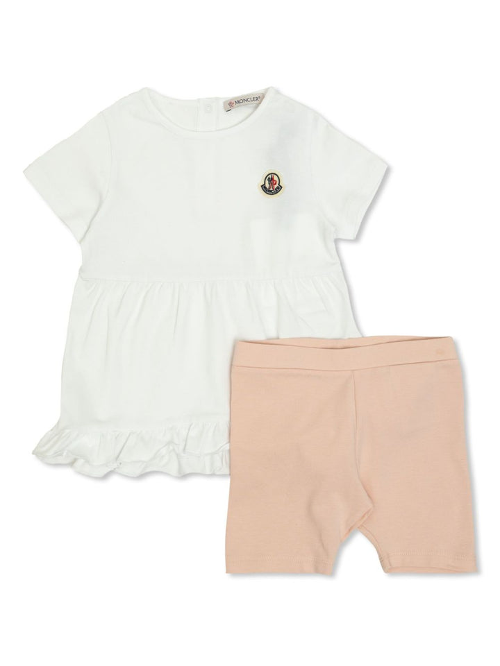 Moncler Enfant Set con shorts con applicazione