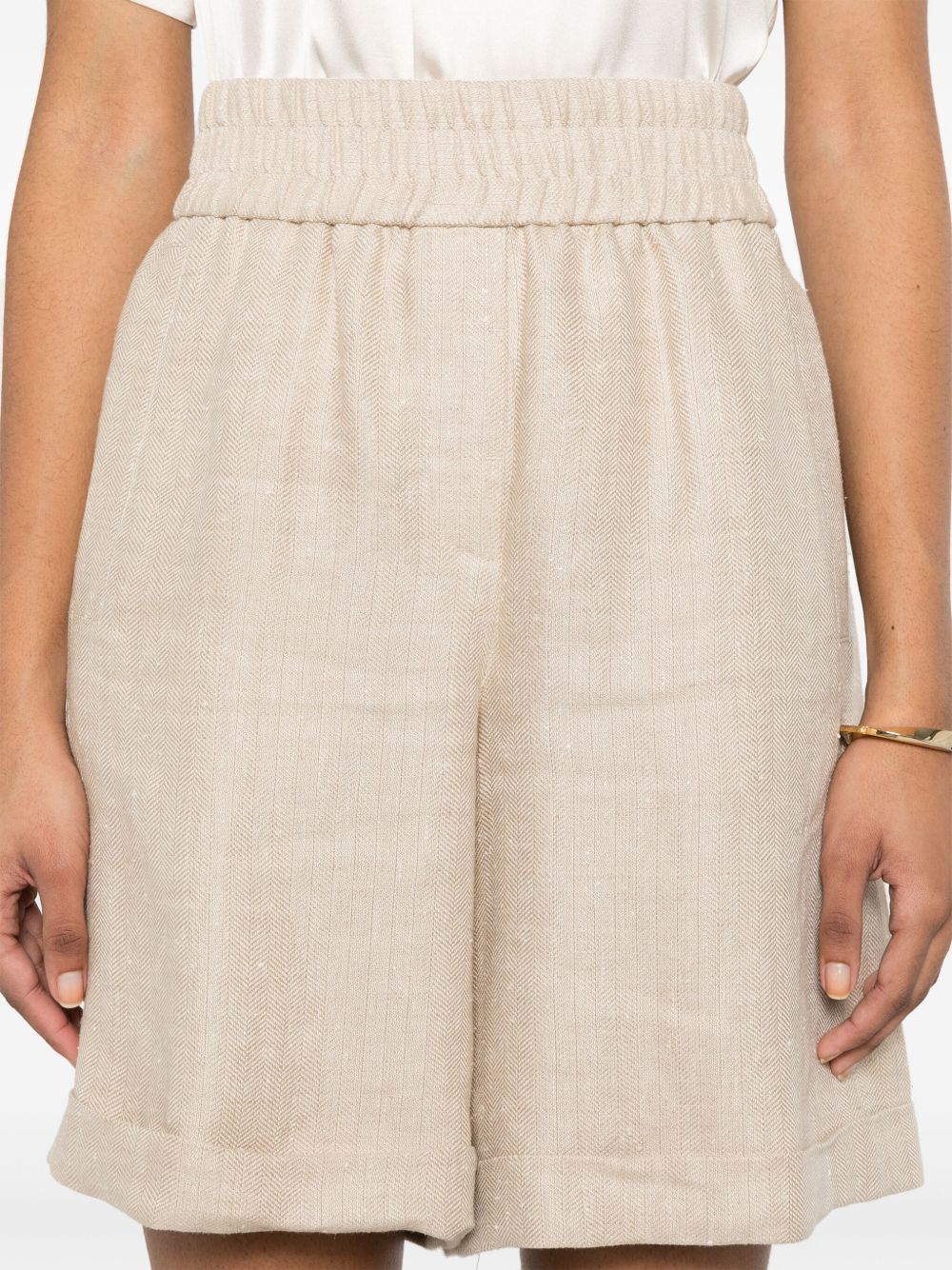 Peserico
Shorts con motivo a spina di pesce