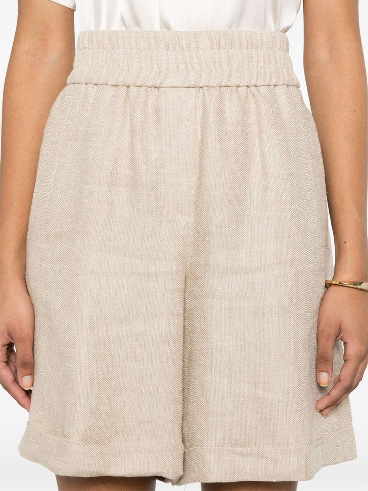 Peserico
Shorts con motivo a spina di pesce