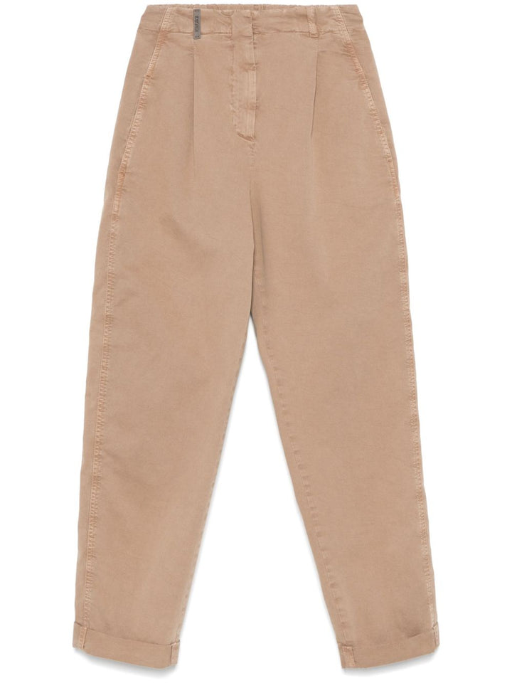 Peserico
Pantaloni dritti in gabardine tinti in capo