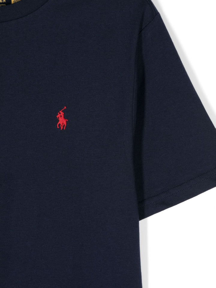 POLO RALPH LAUREN KIDS
T-shirt blu con ricamo Polo Pony