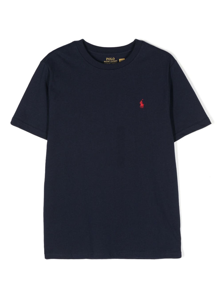 POLO RALPH LAUREN KIDS
T-shirt blu con ricamo Polo Pony