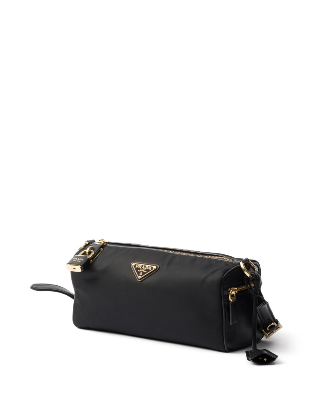 Borsa a spalla medium in Re-Nylon e pelle