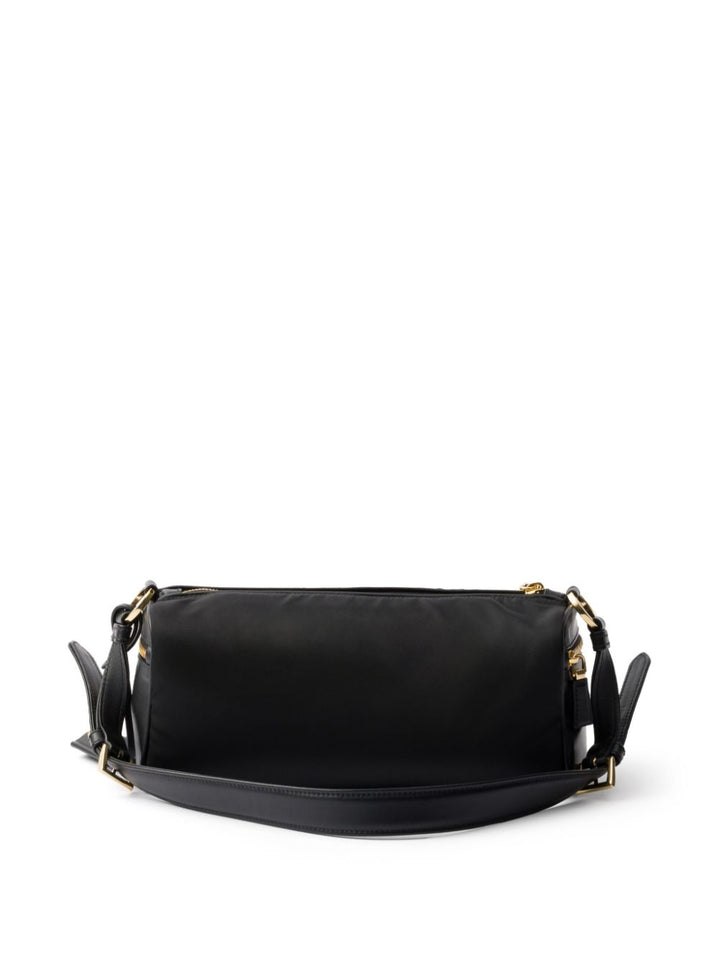 Borsa a spalla medium in Re-Nylon e pelle