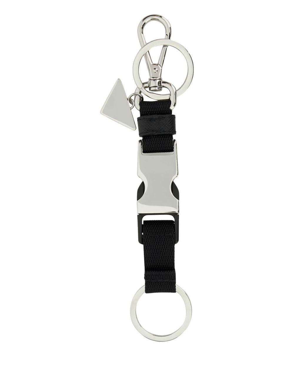 Prada portachiavi con logo inciso