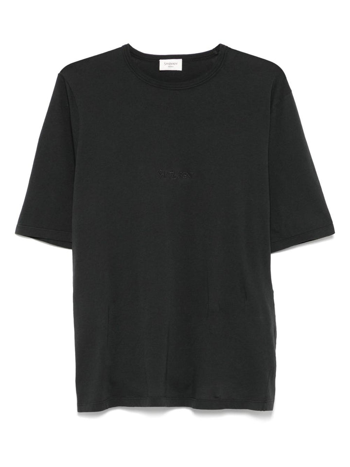 Saint Laurent
T-shirt nera slavata in cotone.