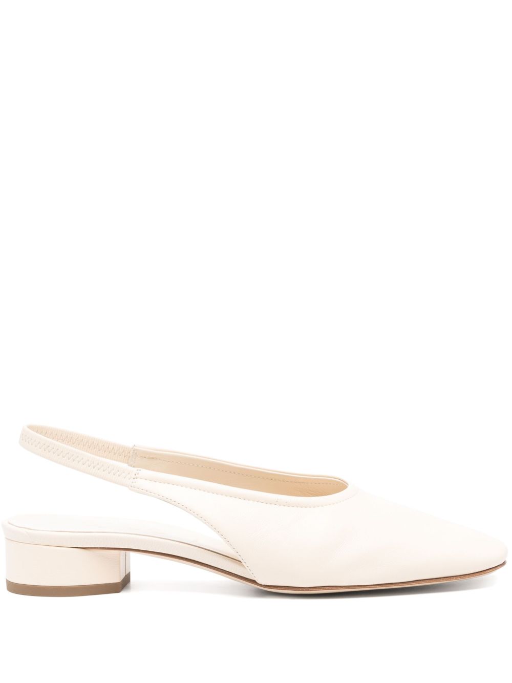 Pumps in pelle con cinturino posteriore 35mm