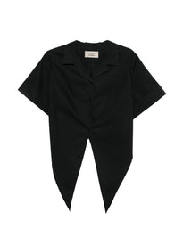 Camicia assimmetrica, mezza maniche con bottoni