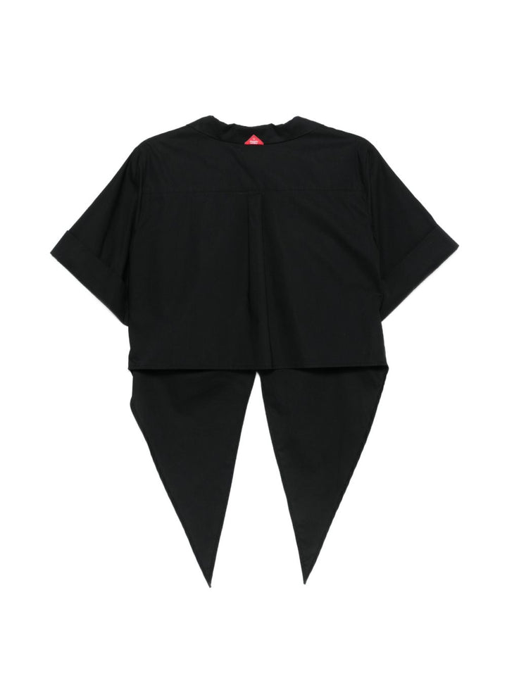 Camicia assimmetrica, mezza maniche con bottoni