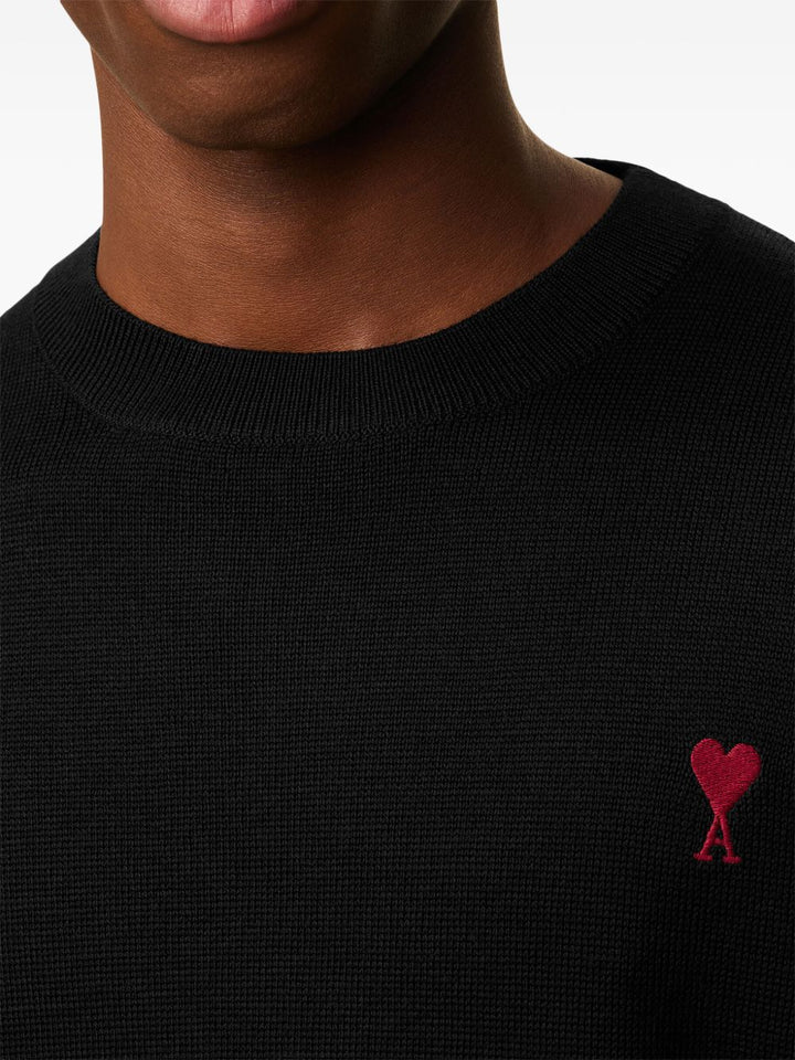 AMI Paris Maglione girocollo ricamato Ami de Coeur