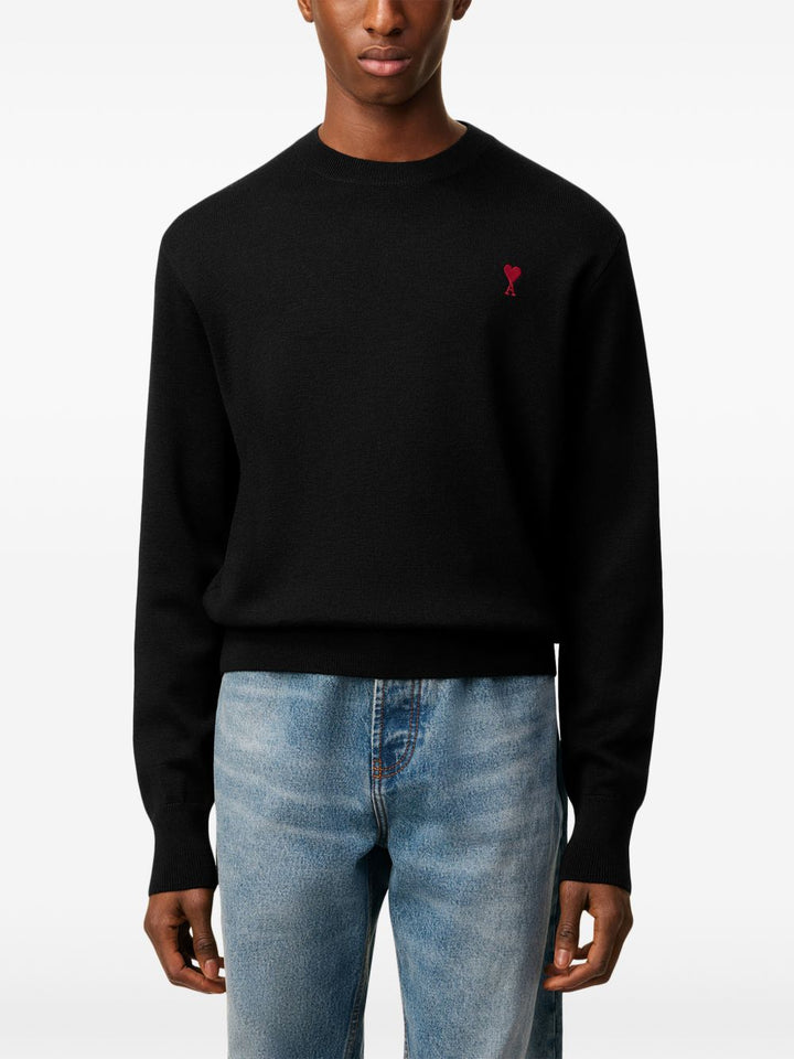 AMI Paris Maglione girocollo ricamato Ami de Coeur