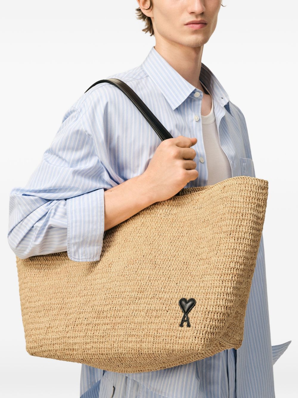 Borsa tote Ami de Coeur grande in rafia