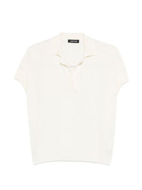 polo mezza manica con colletto senza bottoni
