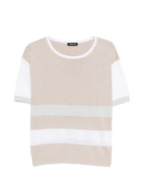 Maglia scollo tondo mezza manica a righe