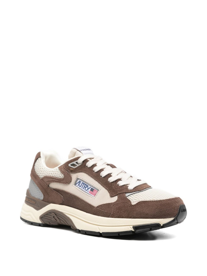 SNEAKERS HYPERWAY IN MESH E SUEDE CIGAR E ARGENTO