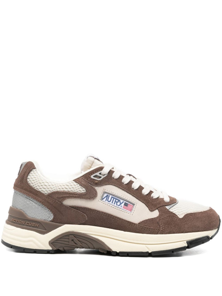 SNEAKERS HYPERWAY IN MESH E SUEDE CIGAR E ARGENTO