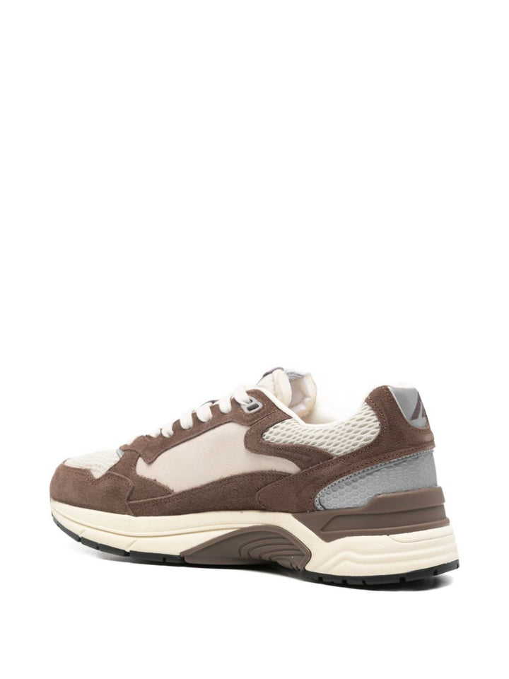 SNEAKERS HYPERWAY IN MESH E SUEDE CIGAR E ARGENTO