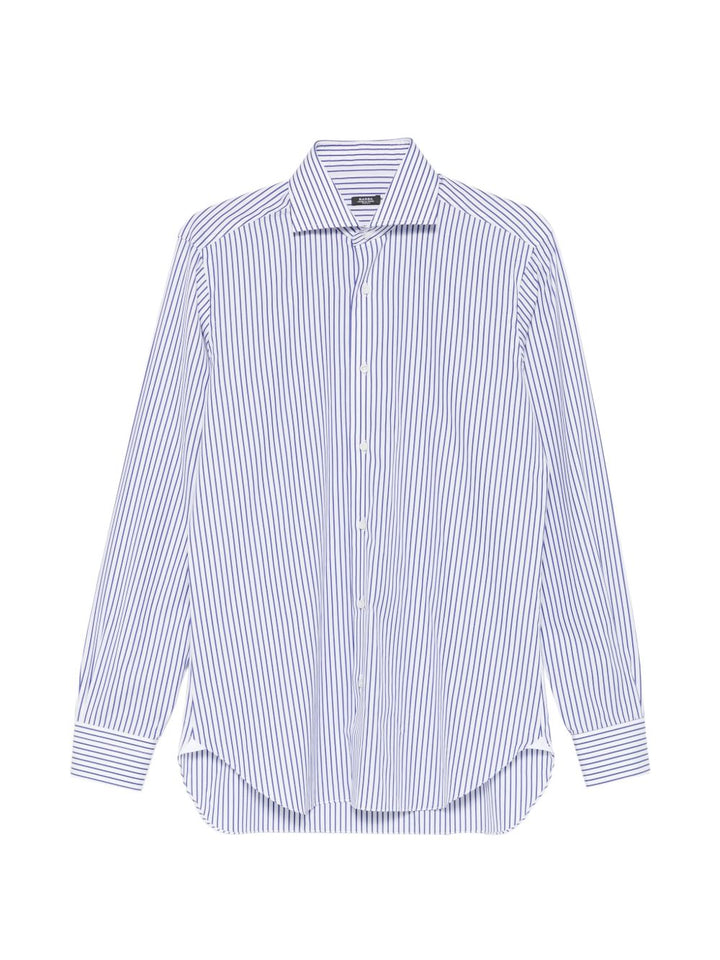 Camicia a righe con orlo arrotondato