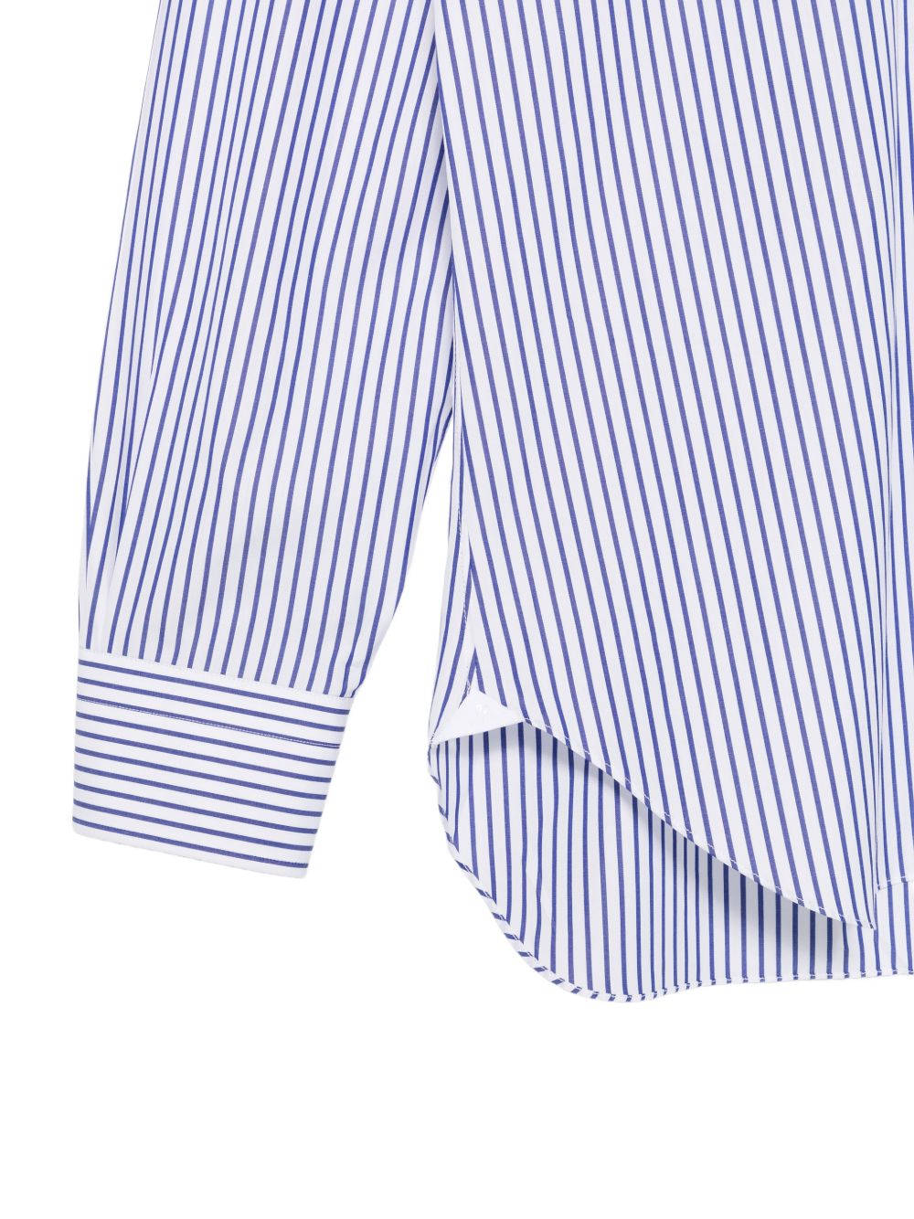 Camicia a righe con orlo arrotondato
