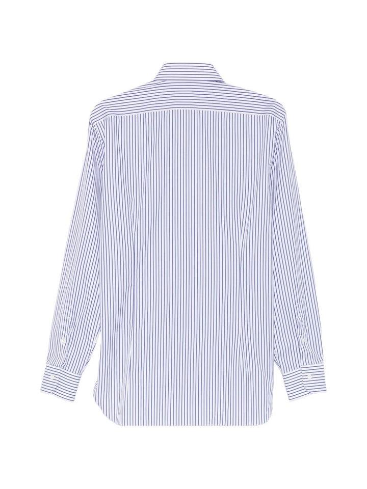 Camicia a righe con orlo arrotondato