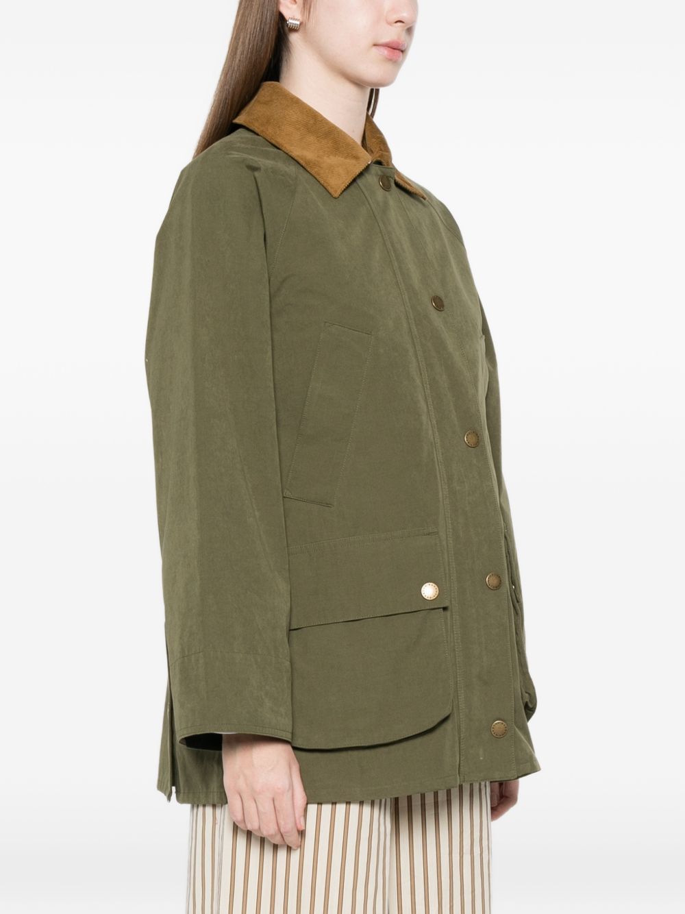 Cappotto "Glynis" con collo in velluto a coste e tasche anteriori
