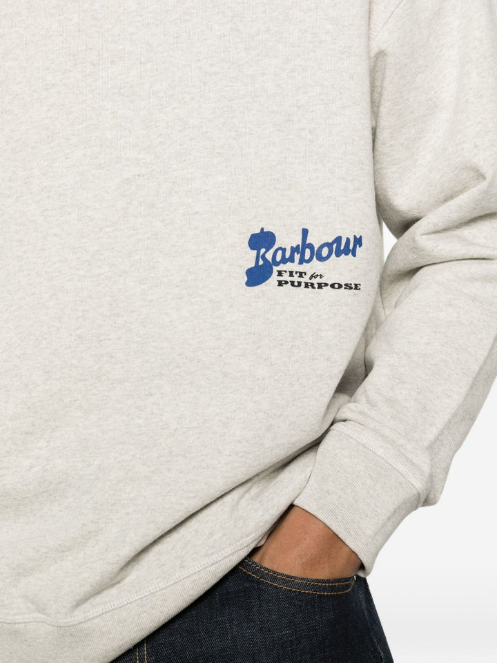 Felpa girocollo manica lunga e logo